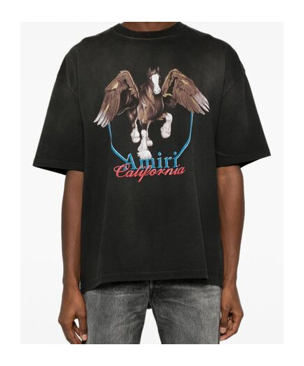 Shop Amiri Open-necked Black Shirt