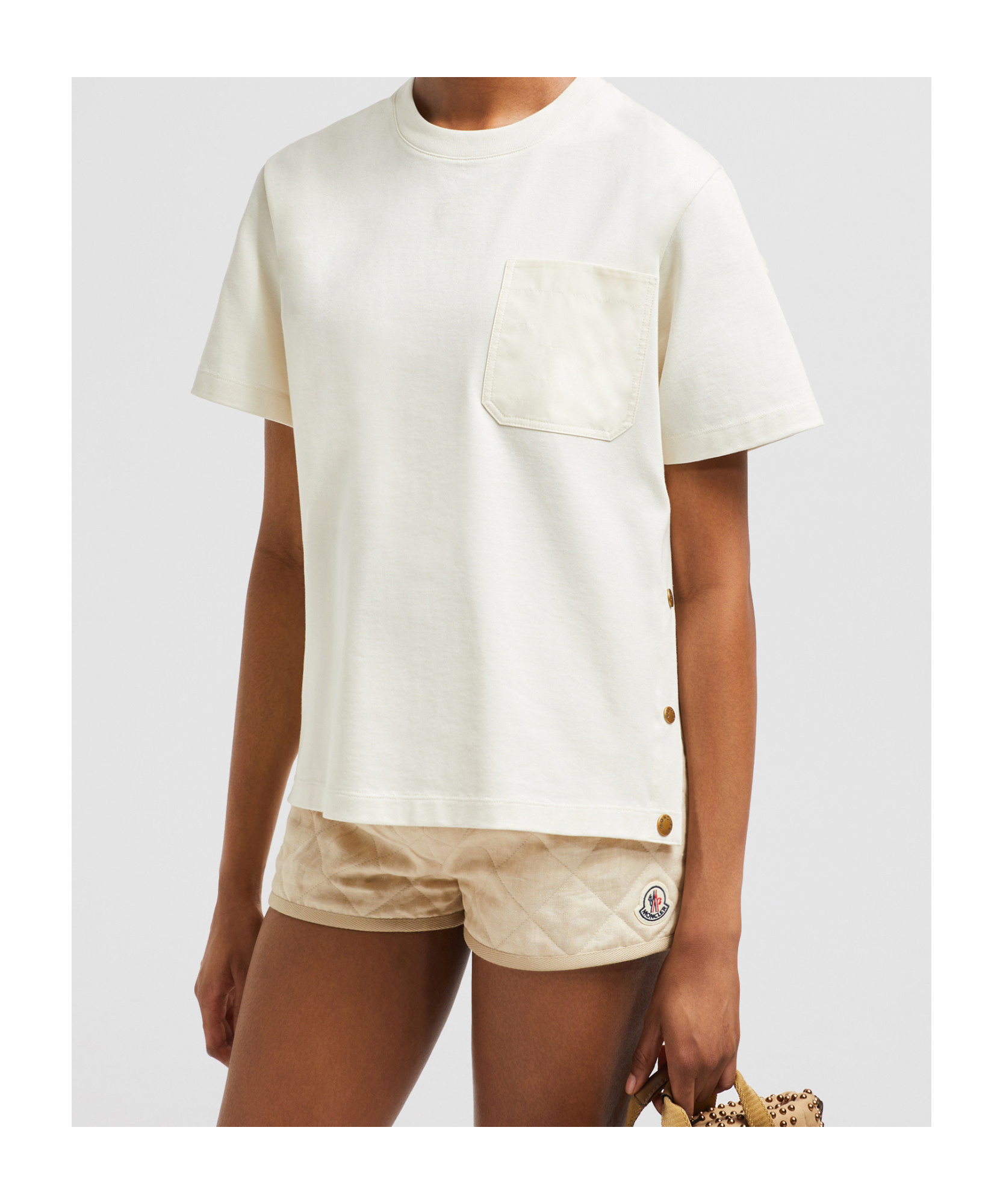 Moncler Short-sleeved T-shirt In Nude