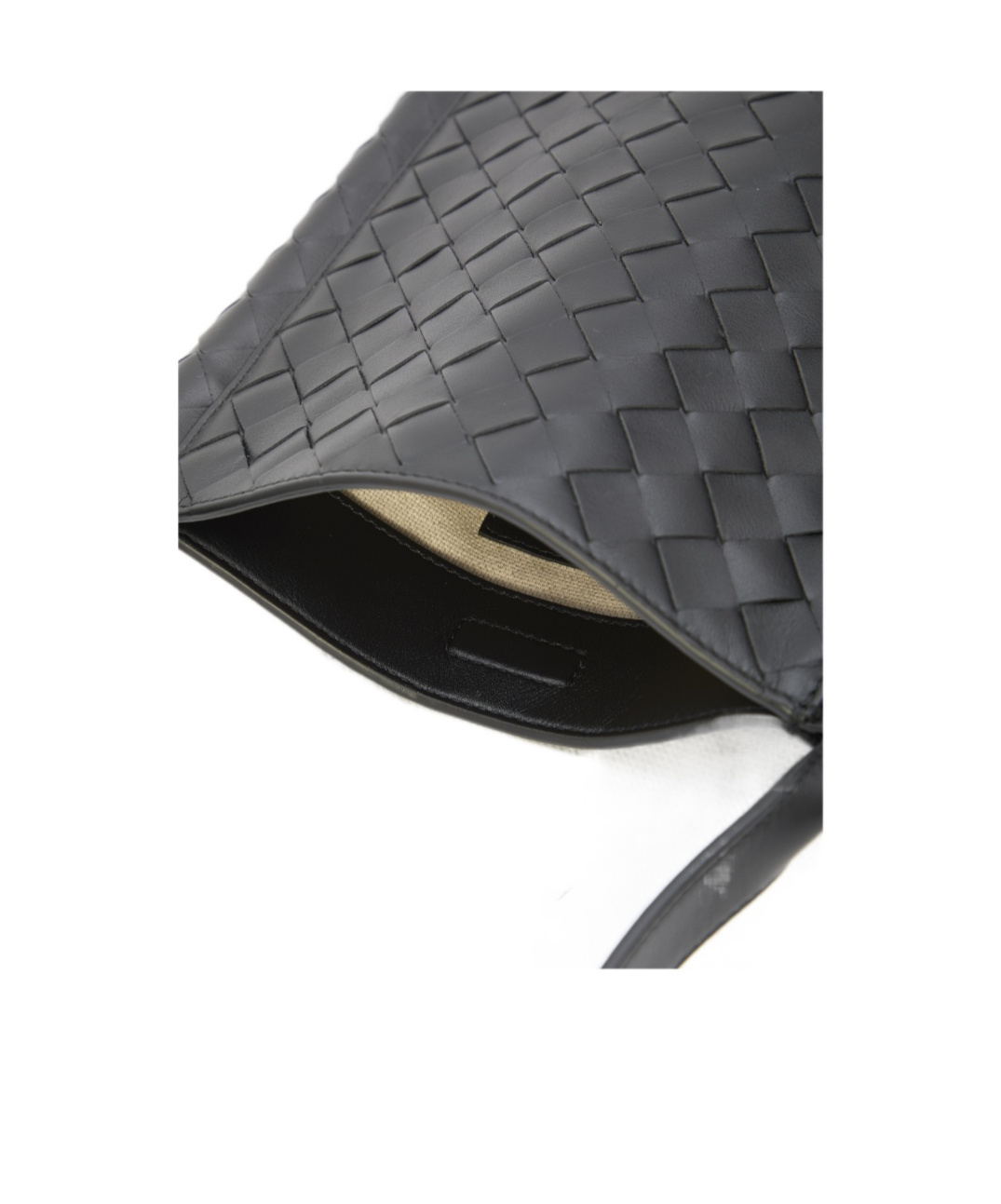 Bottega Veneta Small Loop Flat Crossbody Bag In Black