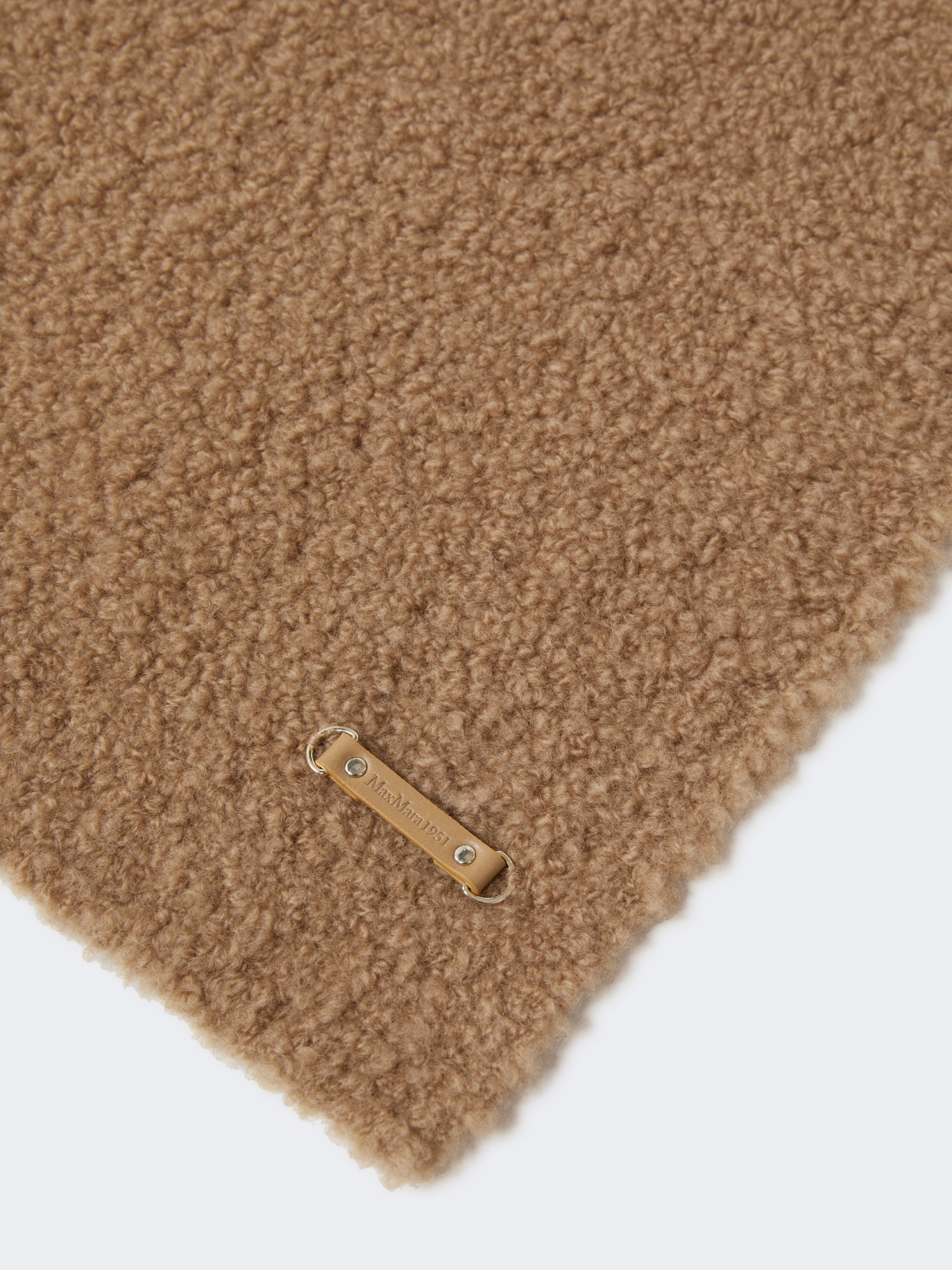 Max Mara Camel And Silk Boucle Scarf In Brown