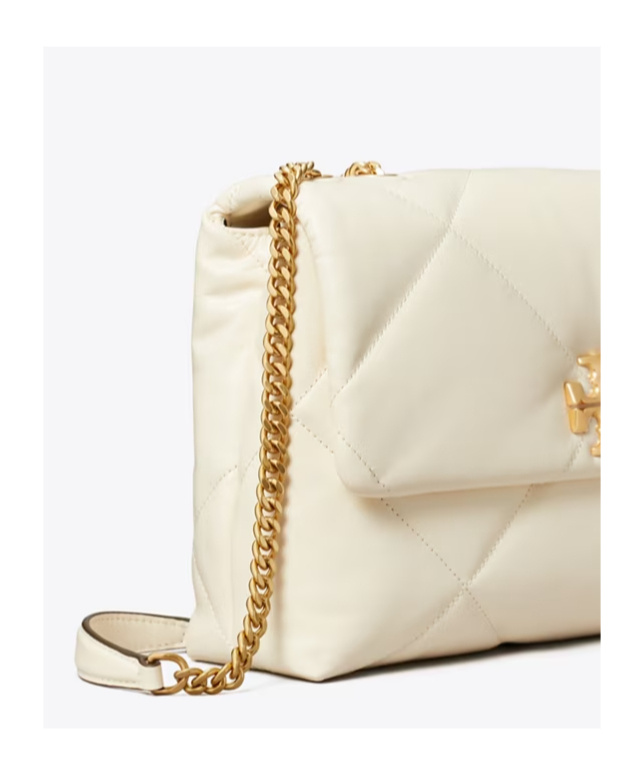 Tory Burch Kira Diamond Quilt Convertible Shoulder Bag In White