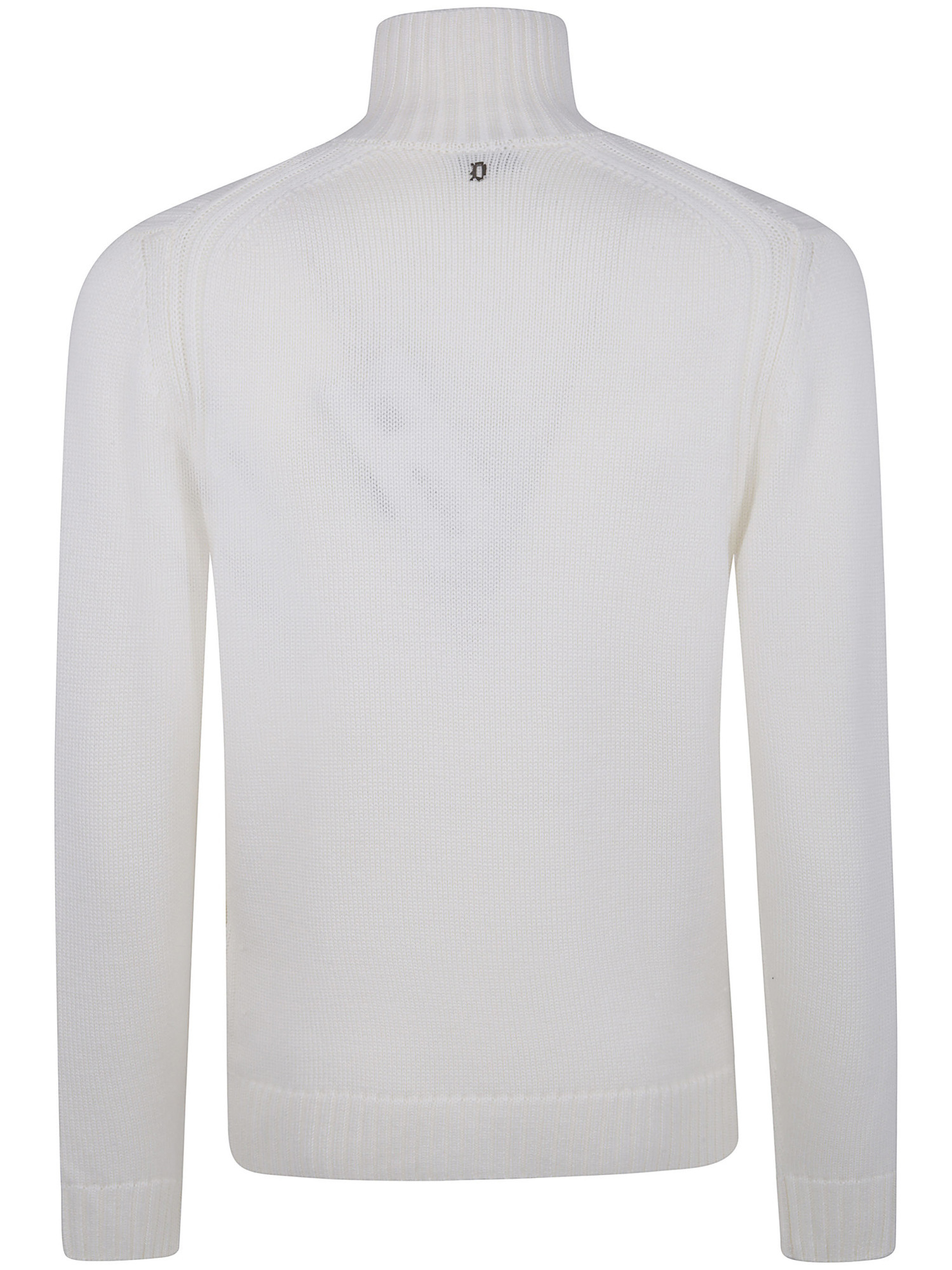 Dondup Ribbed Turtleneck Sweater Long Sleeves In White