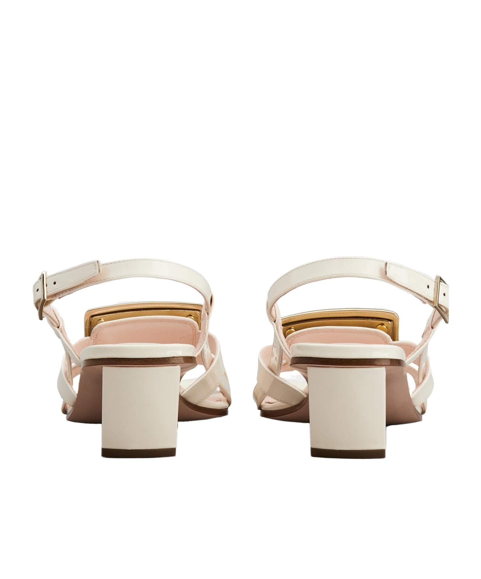 Roger Vivier Belle Vivier 75 Metal Buckle Sandals In Nappa Leather In Nude