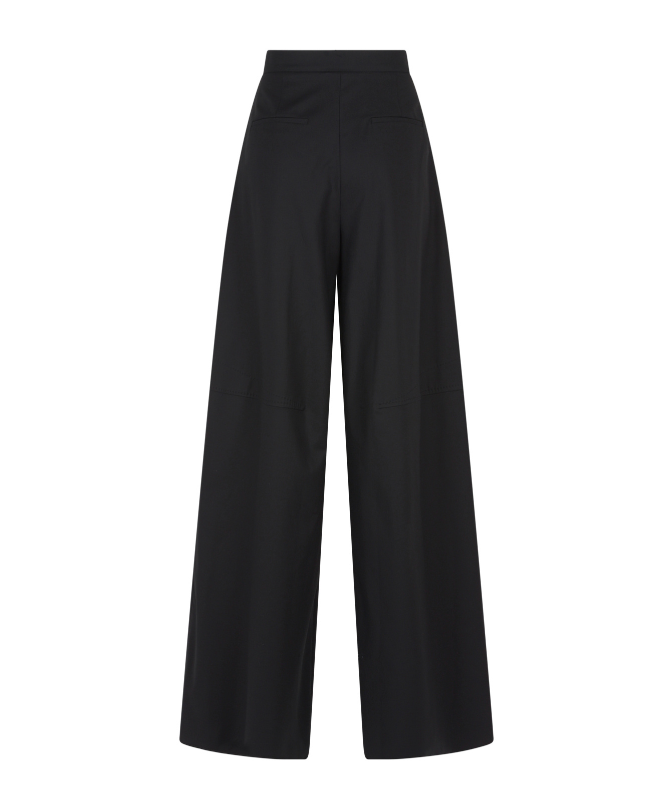 Max Mara Extra Large Stretch Cotton Pants In Black
