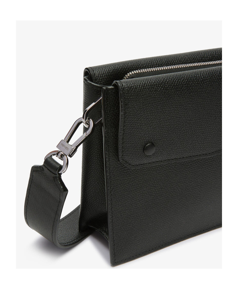 Valextra Pocket Messenger Bag In Black
