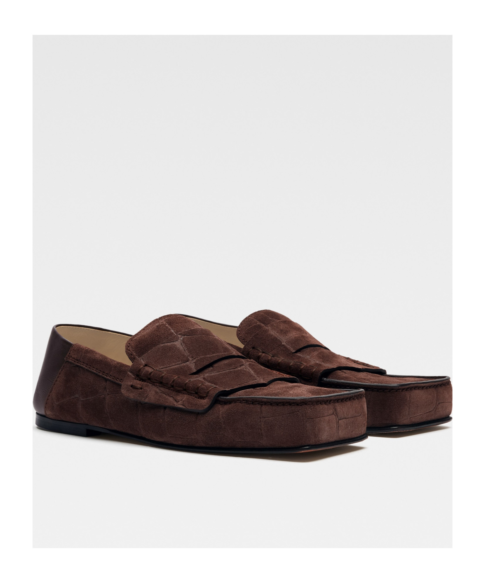 Jacquemus Square Head Loafer Shoes In Black