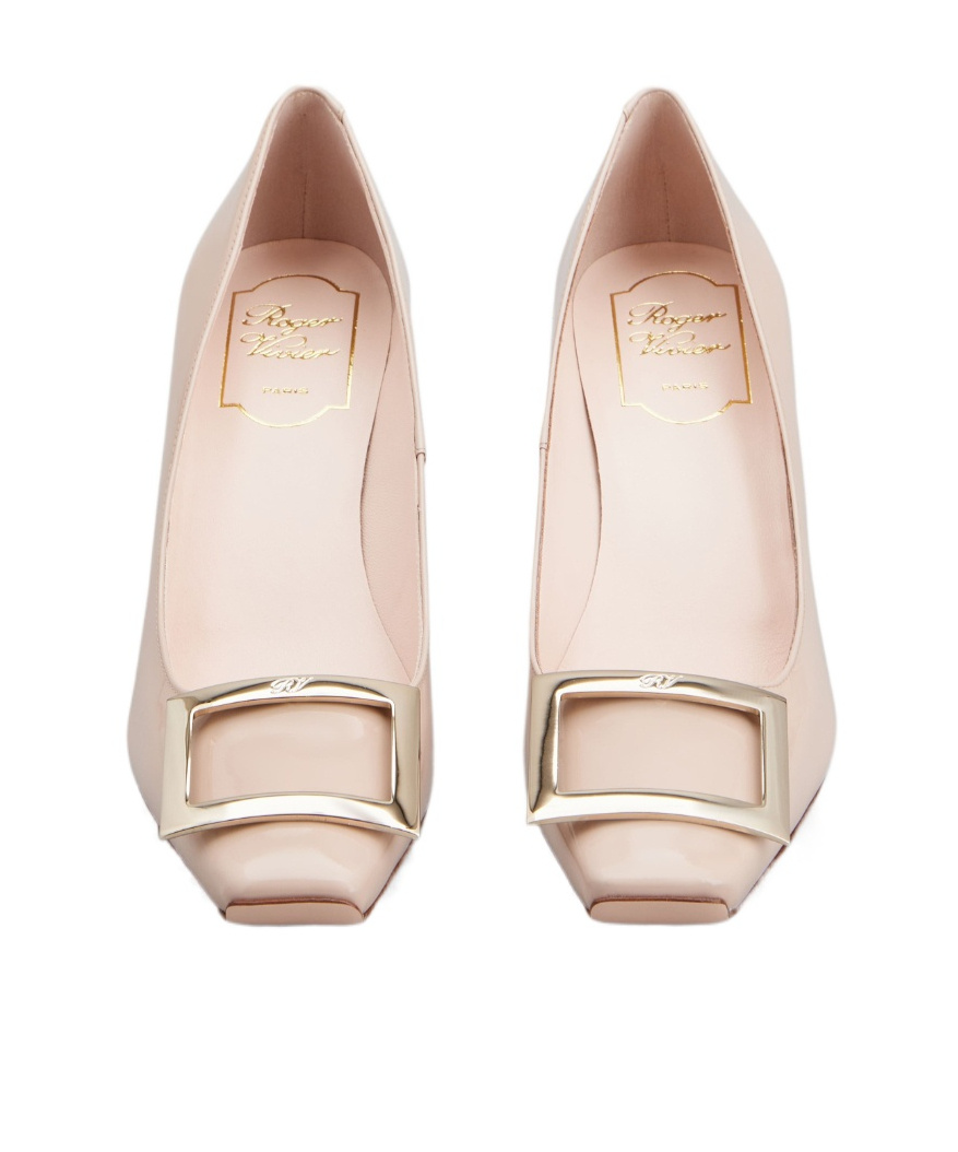 Roger Vivier Trompette 70 Calf Leather Pumps In Nude