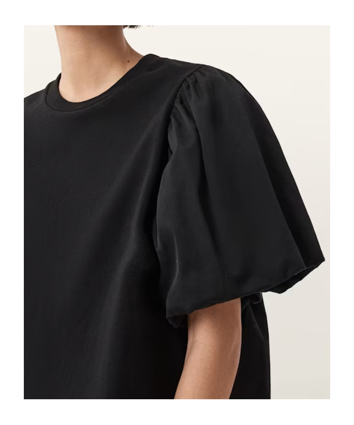 Allsaints Jess Relaxed Voluminous T-shirt In Black