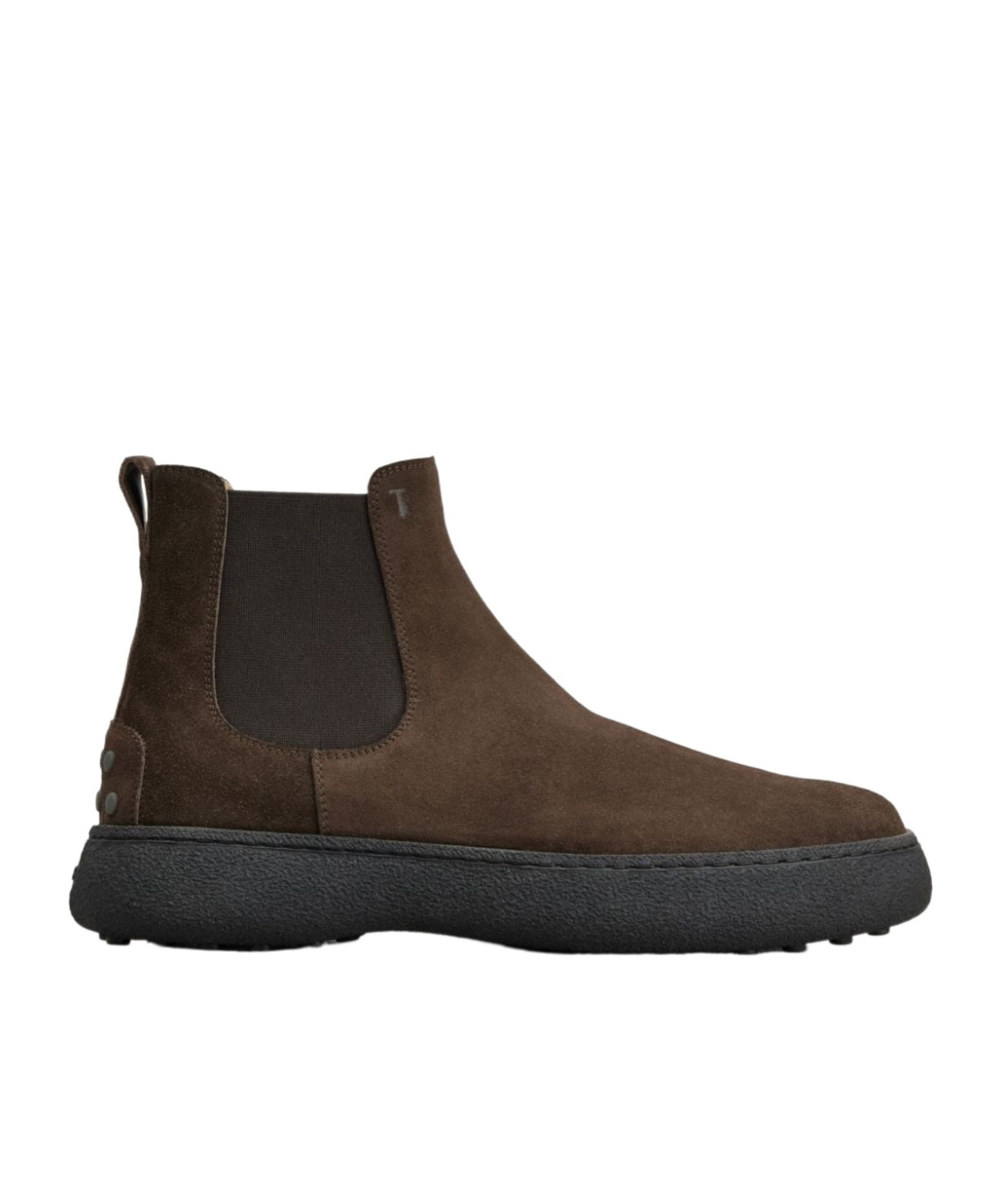 Tod's Brown Suede Ankle Boots With Elastic Side Panels In Black