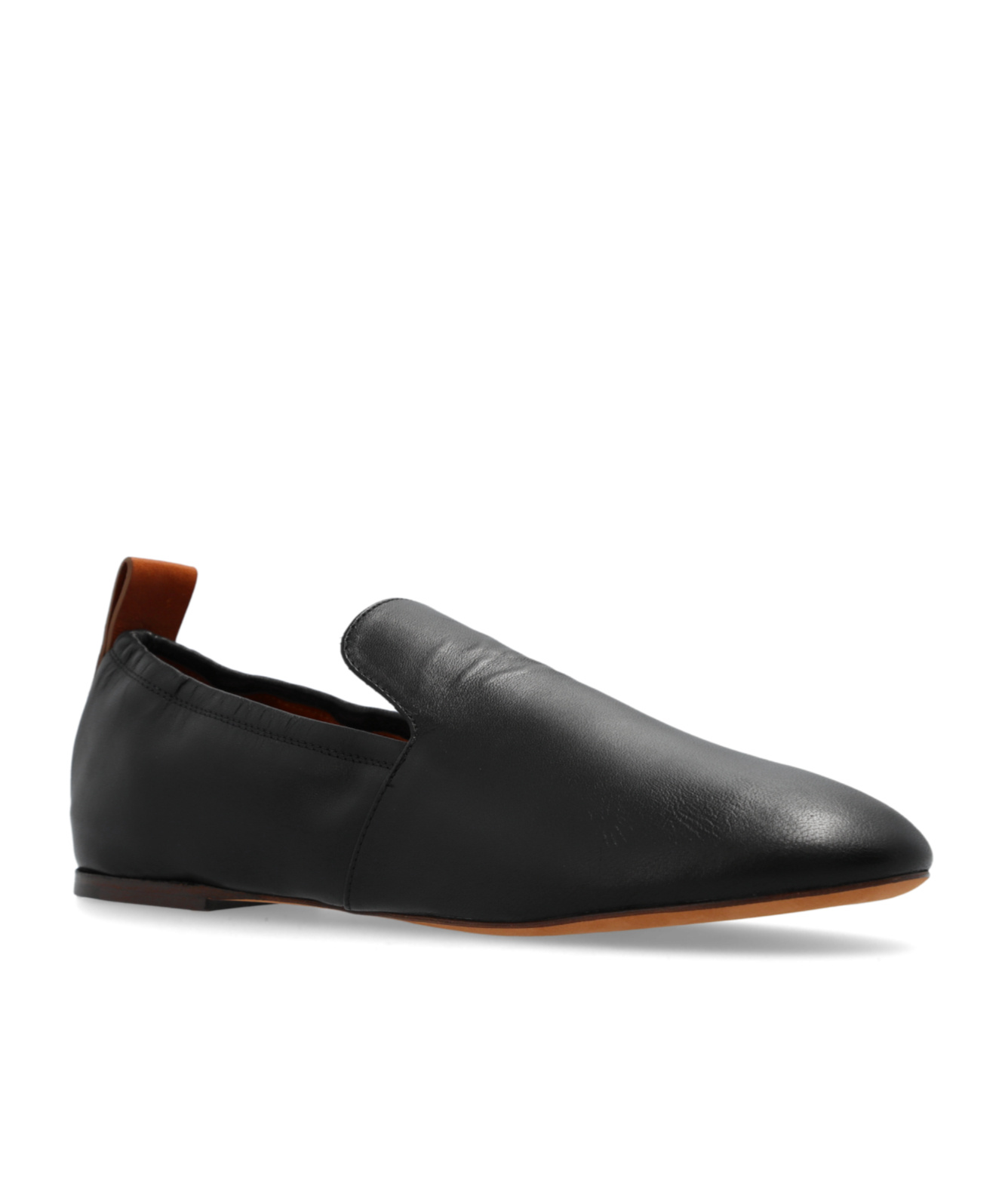Lanvin Leather Ballerina Loafers For Women In Black