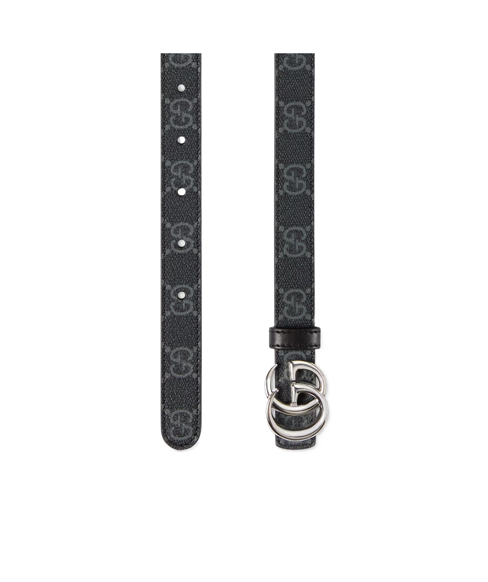 Gucci Reversible Gg Marmont Thin Belt In Black