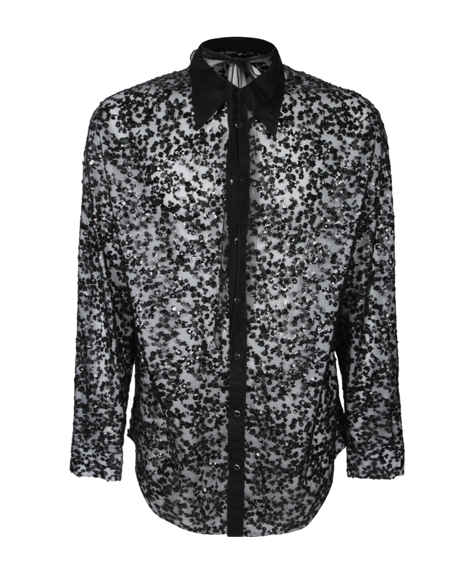 Dsquared2 Black Sequin Shirt In Black