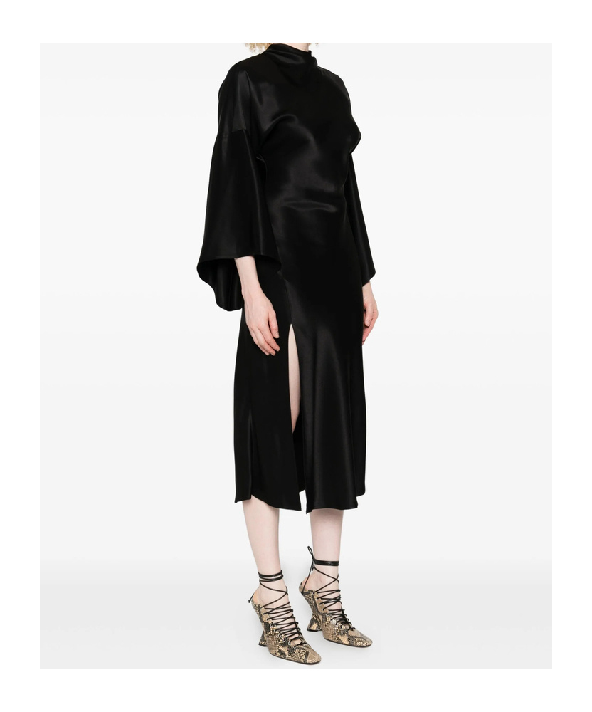 Pinko Open-back Midi Dress In Black