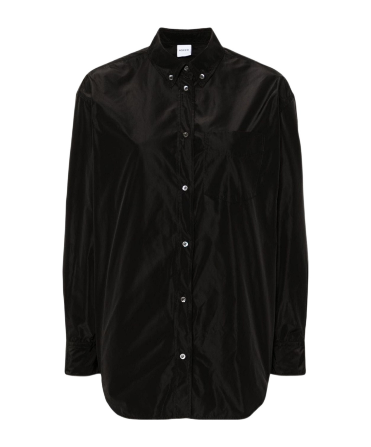 Aspesi Button-down Collar Shirt In Black