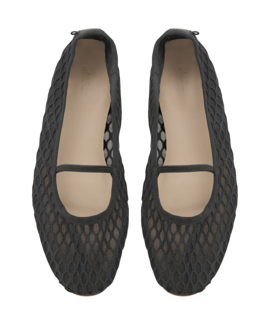 Apc Embroidered Ballerina Shoes In Black