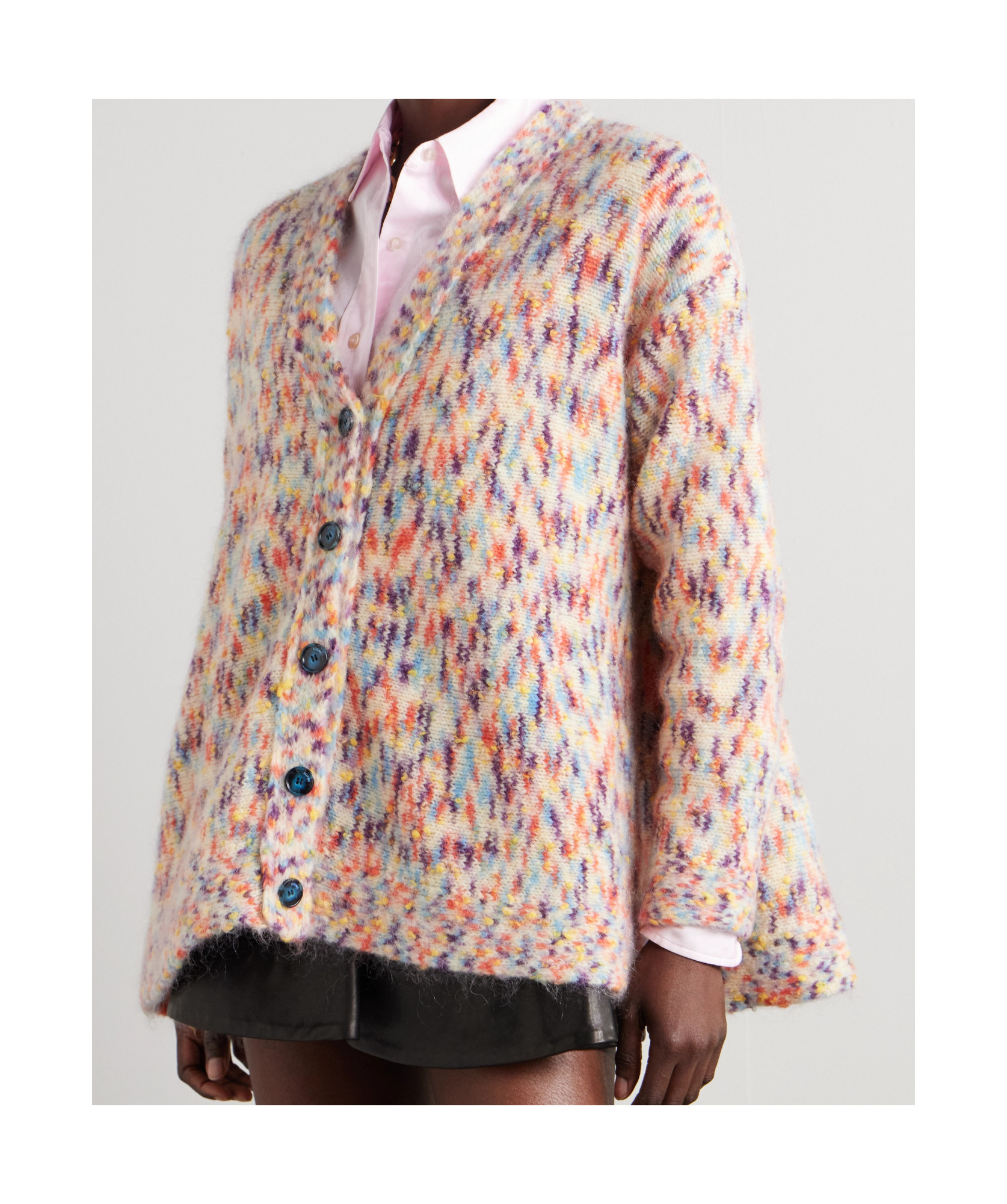 Loewe Multicolor V-neck Cardigan In Nude
