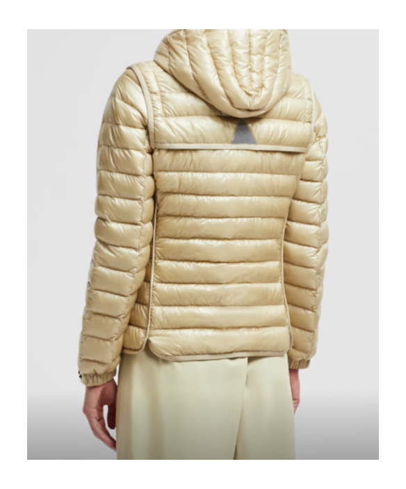 Moncler Karura 2-in-1 Hooded Short Down Jacket Beige In Nude