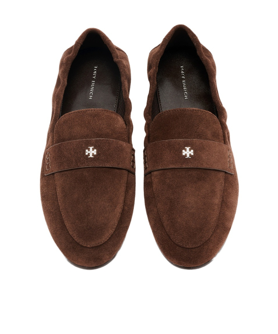 Tory Burch Suede Ballet Loafers In Brown