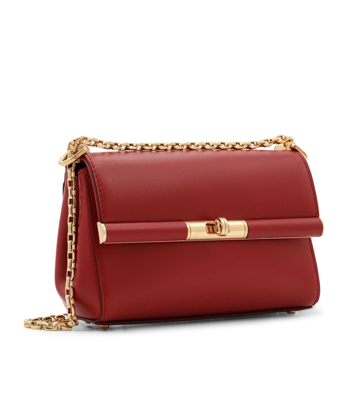 Dolce & Gabbana Marlene Red Shoulder Bag With Twist Lock In Leather Woman In Red