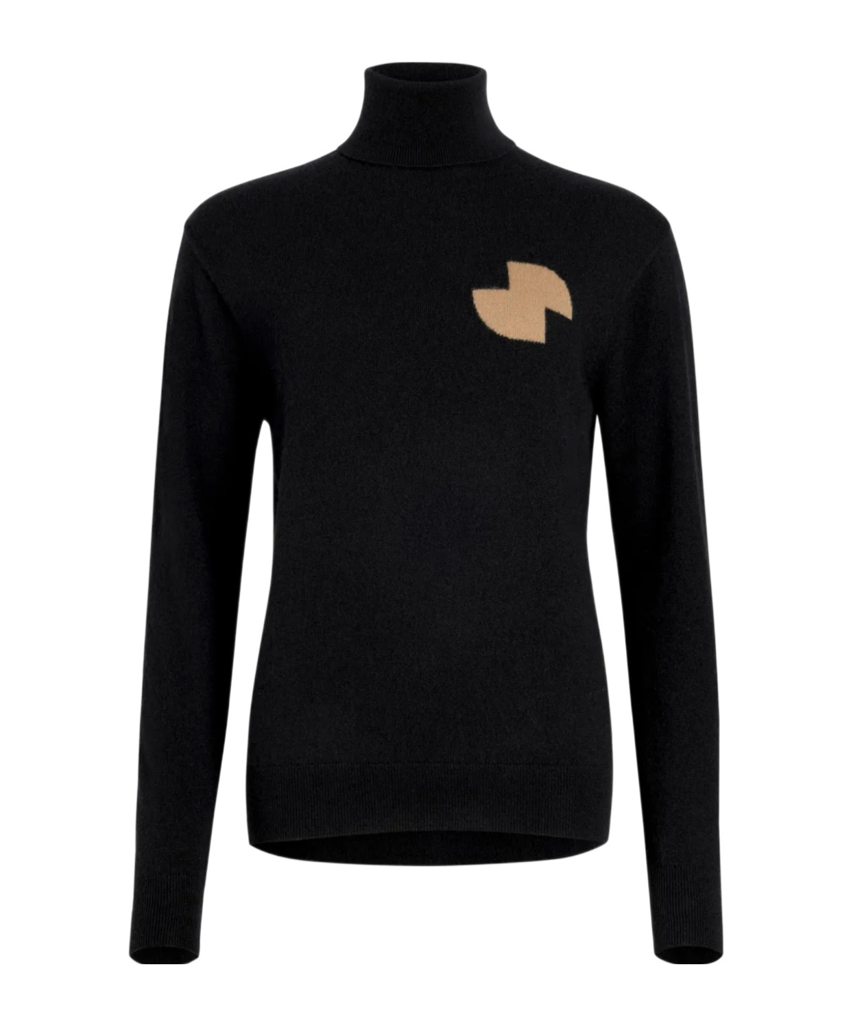 Patou Turtleneck Long Sleeve Sweater In Black