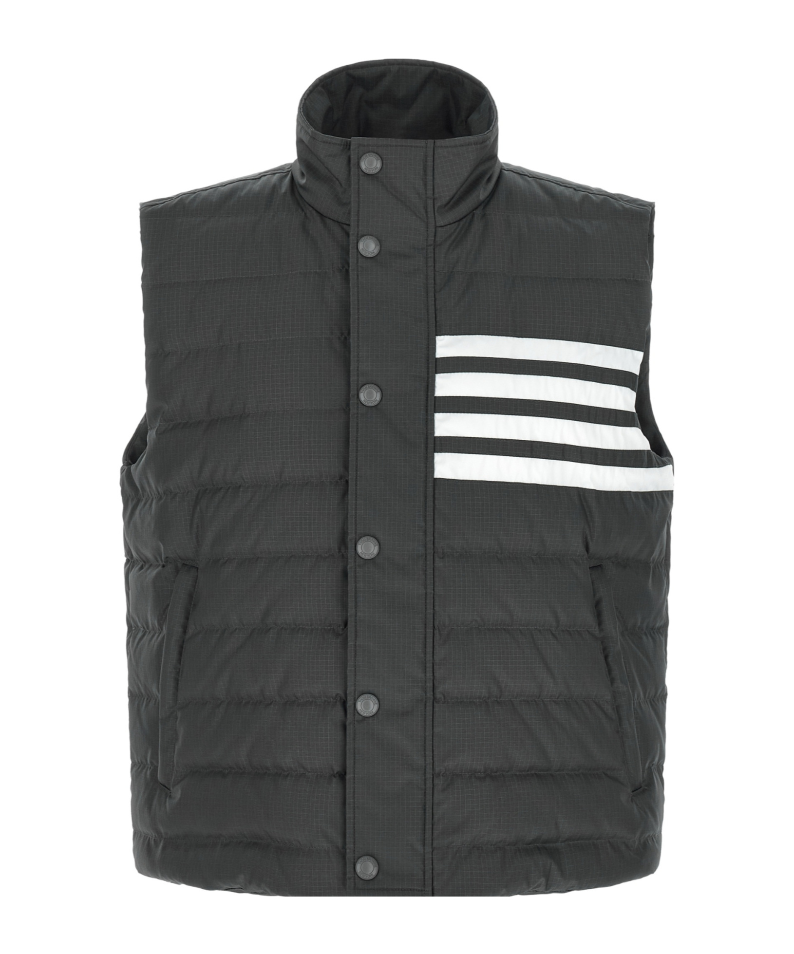 Thom Browne 4-bar Side-pockets Gilet In Gray