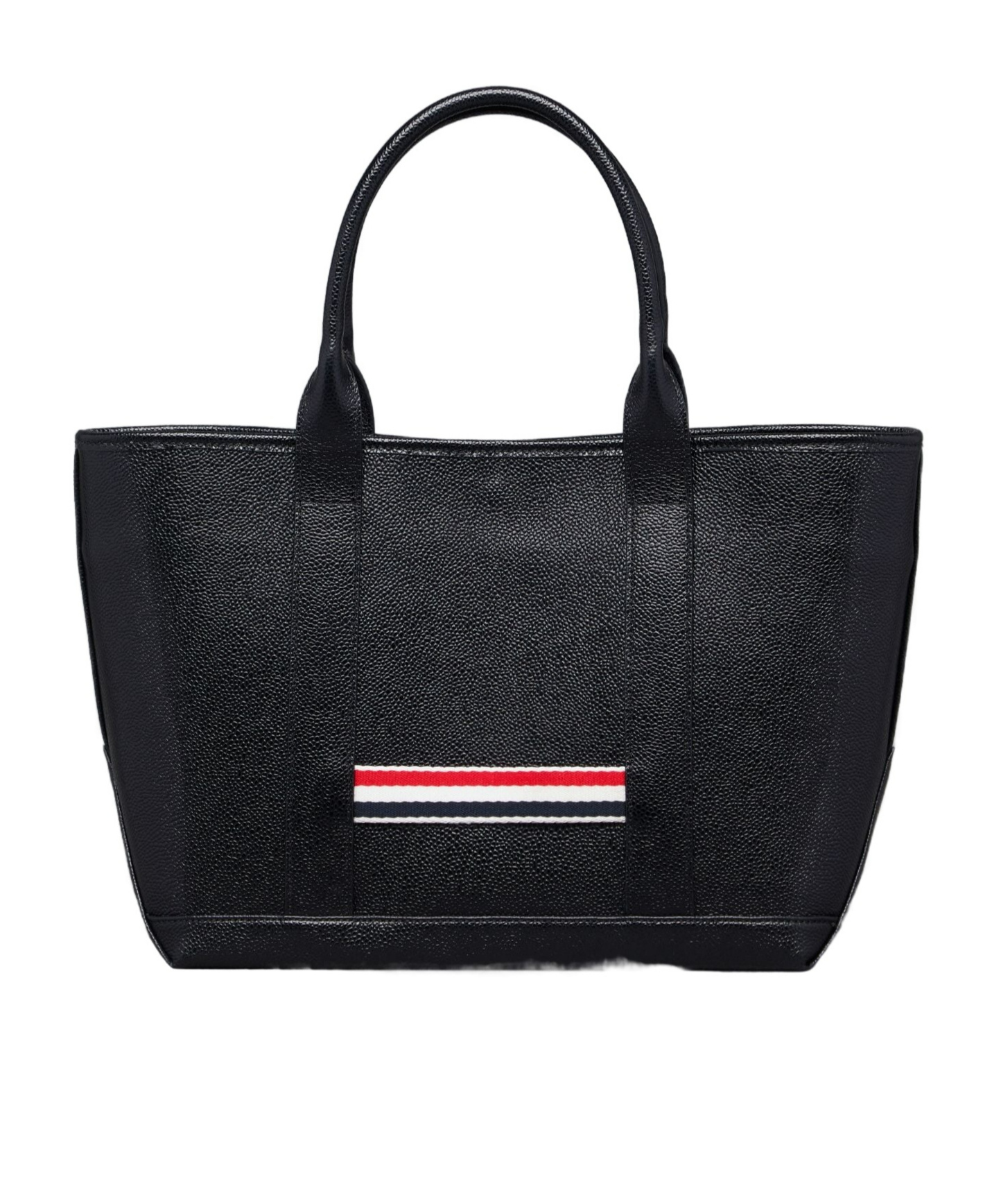 Shop Thom Browne Small Tool Leather Tote Bag In Black