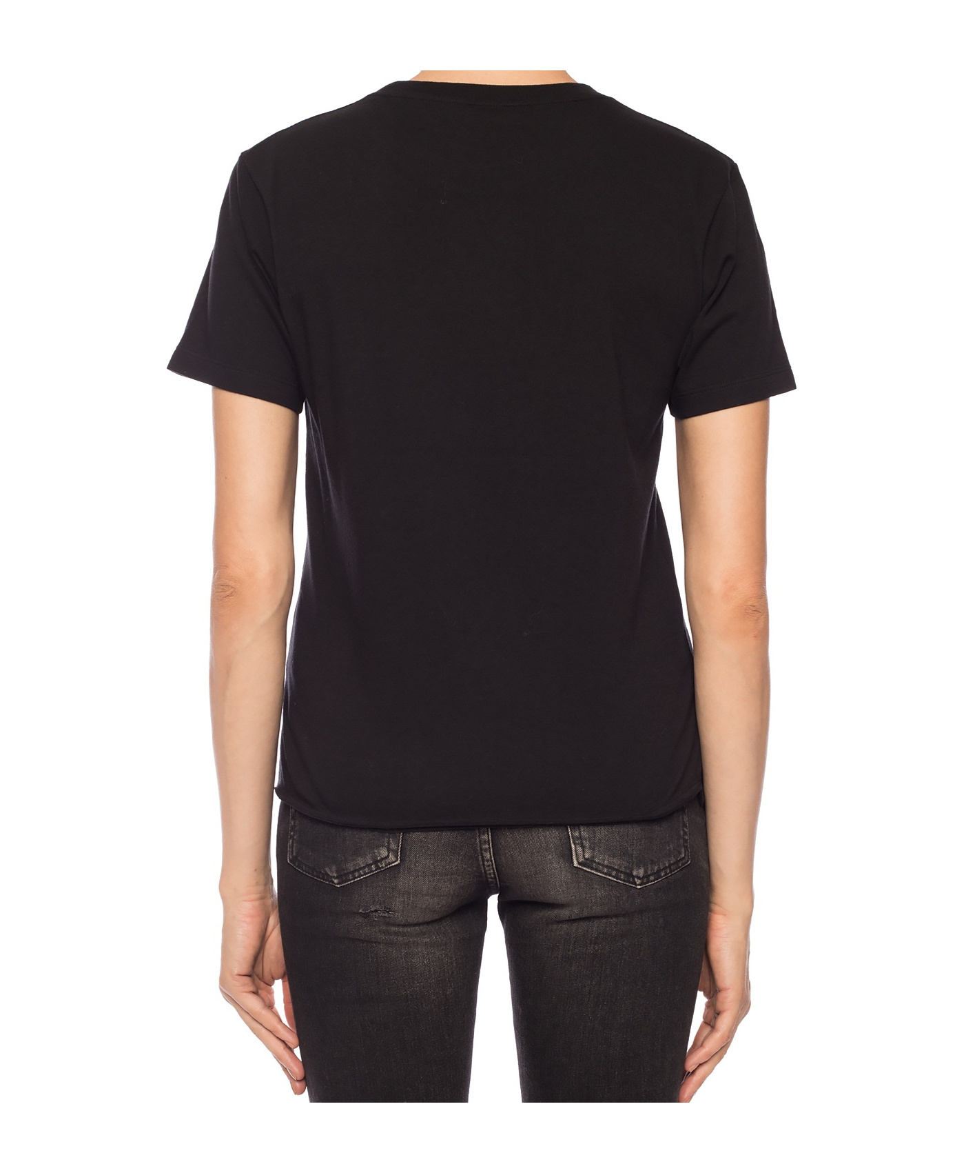 Saint Laurent Slogan Detail T-shirt In Black