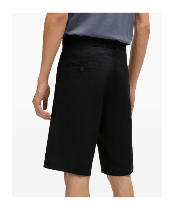 Hugo Boss Regular-fit Shorts With Slim Leg And Buttoned Pockets In Black