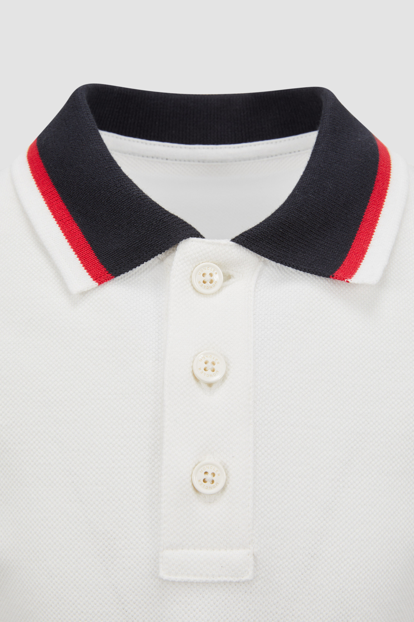 Moncler Polo Shirt With Lapel Short Sleeve In White