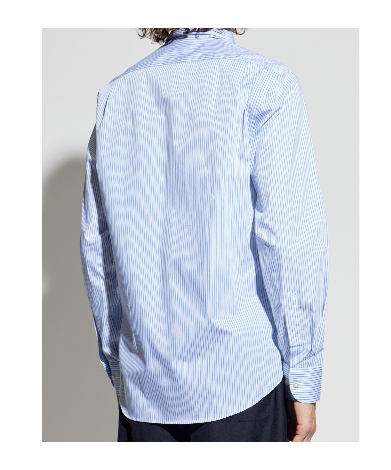 Paul & Shark Striped Cotton Shirt In Blue