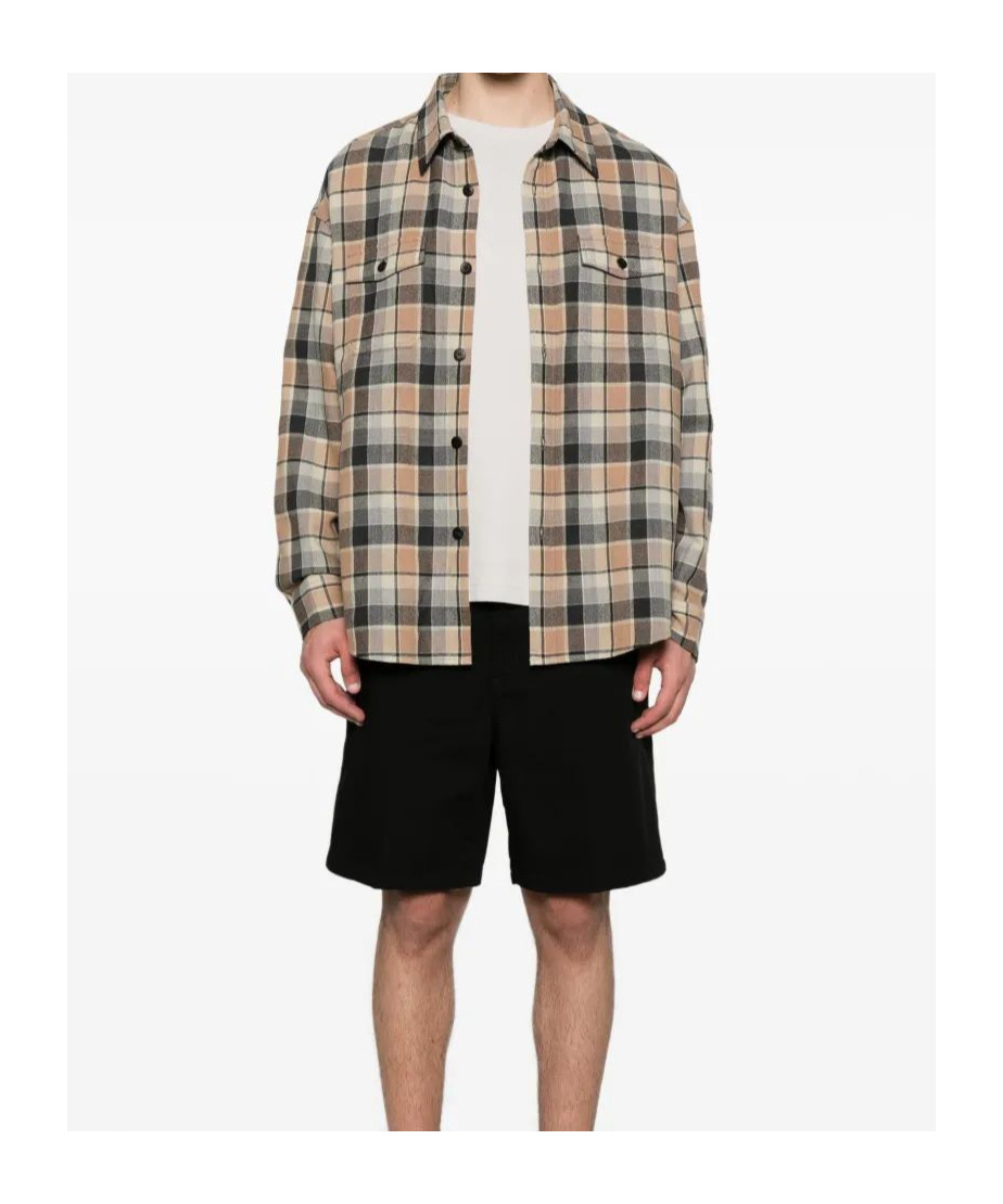 Carhartt Wip Walter Single Knee Logo-patch Shorts In Black