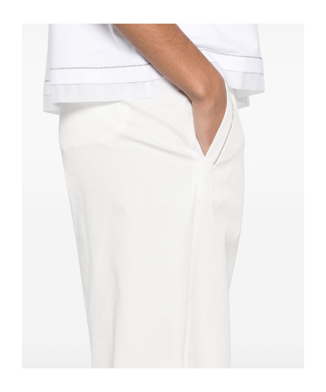 Peserico Pressed-crease Trousers In White