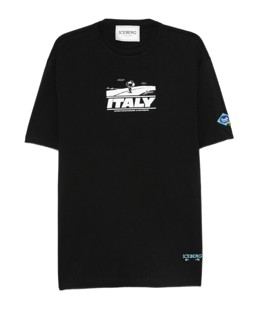 Iceberg X Peanuts Snoopy-print T-shirt In Black