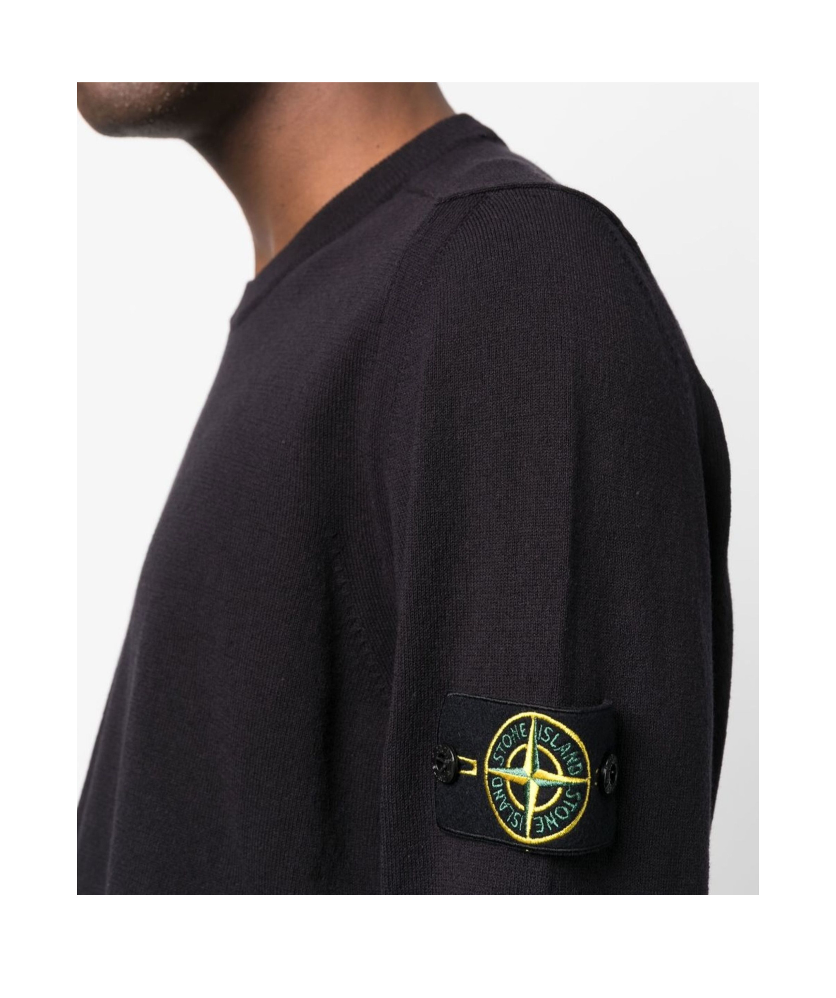 Stone Island Round Neck Sweater In Blue