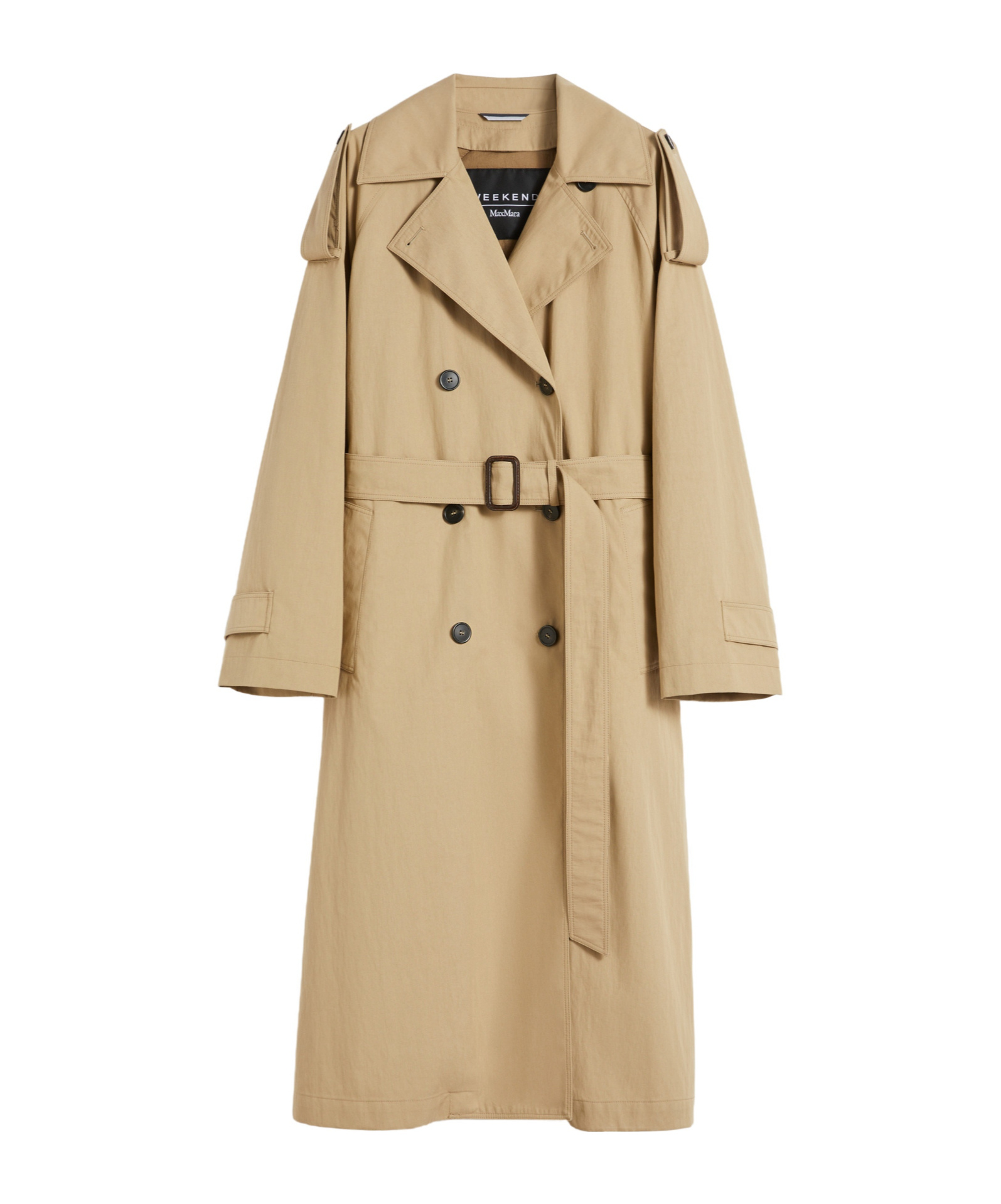 Weekend Max Mara Lapel Long-sleeved Coat In Brown