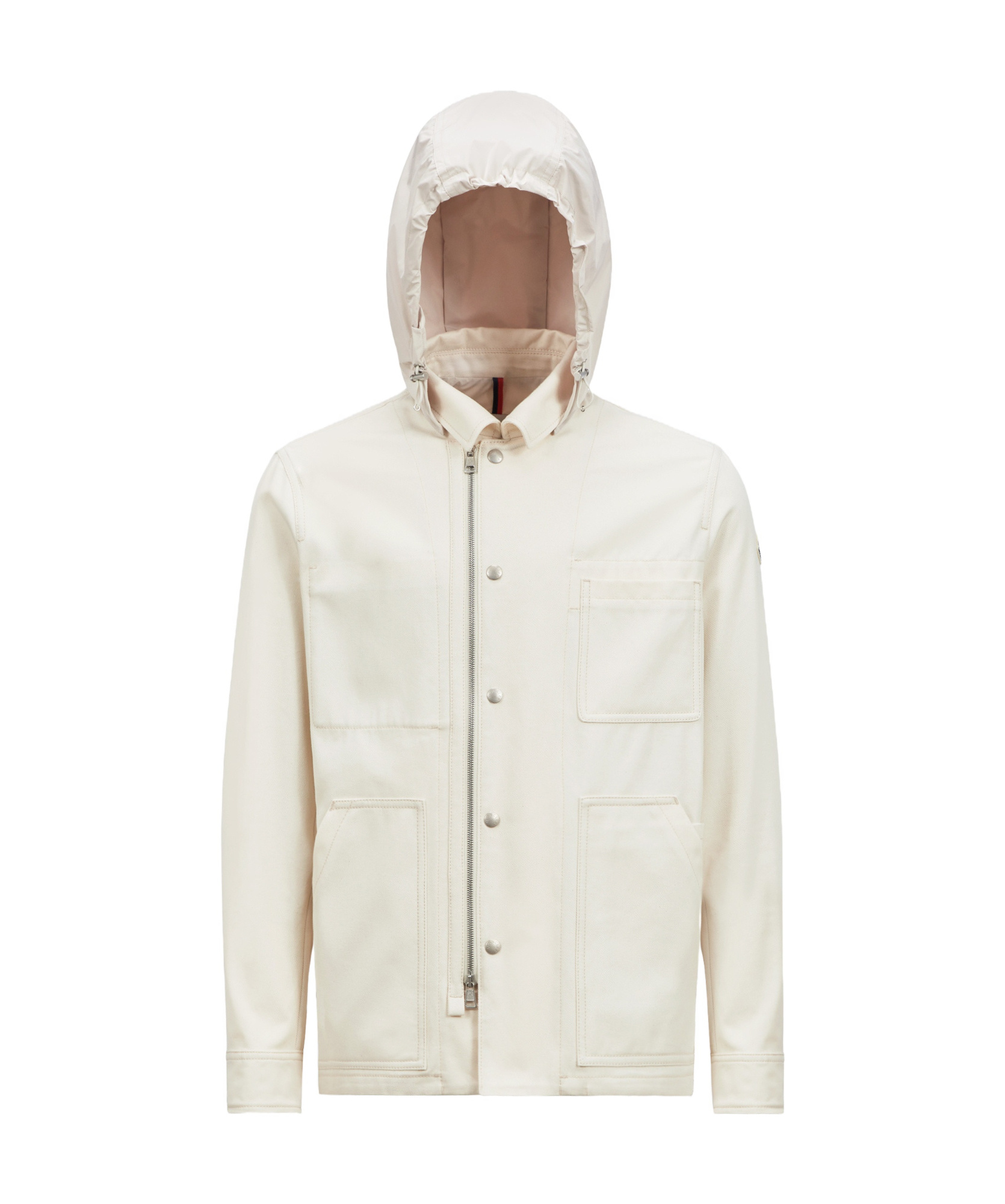Moncler Guerledan Hooded Cotton Shirt Jacket White In White