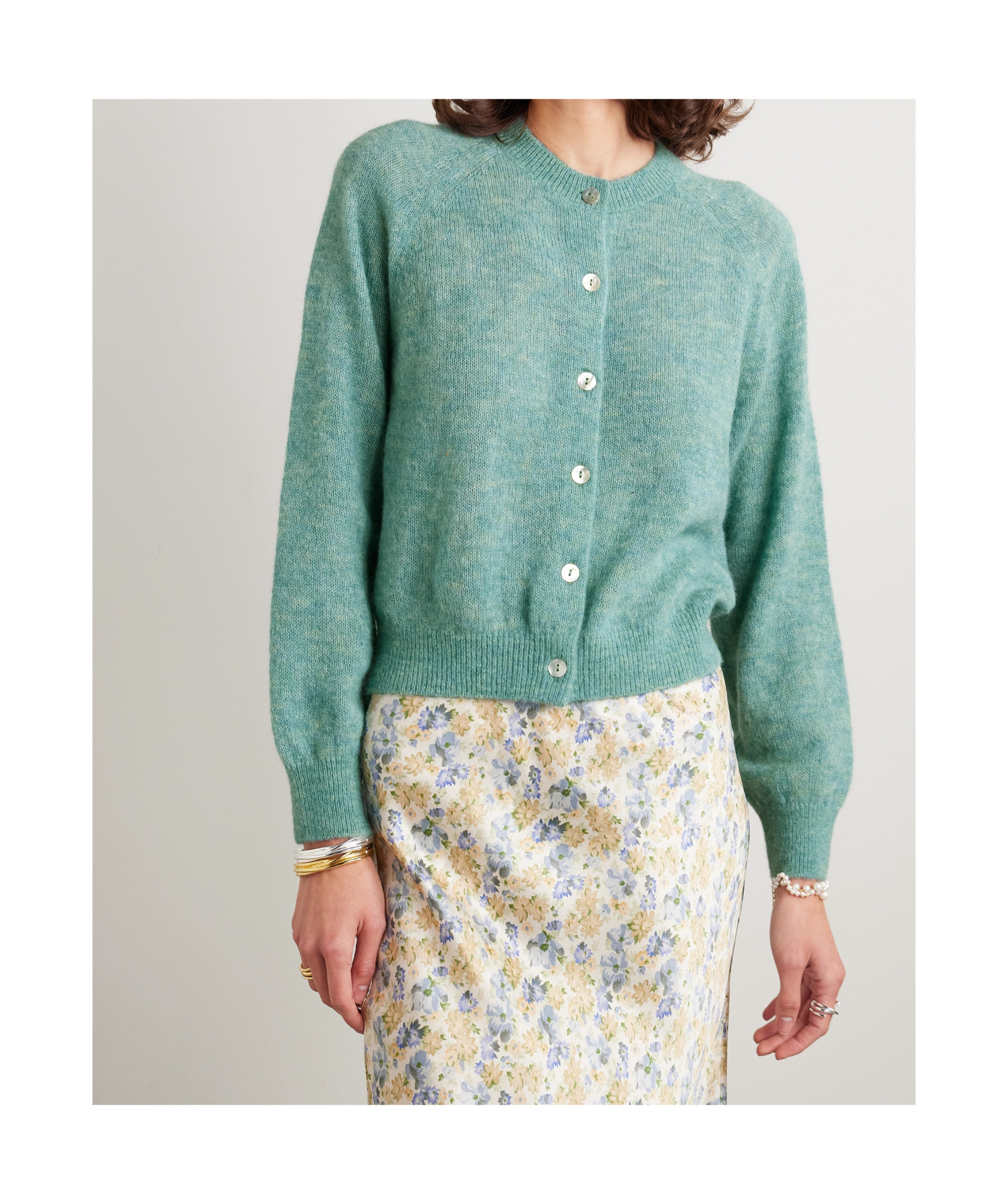 Doen Long-sleeved Cardigan In Green
