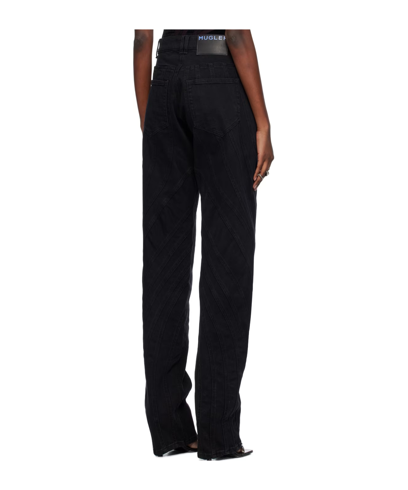 Mugler Belt-loop Jeans In Black