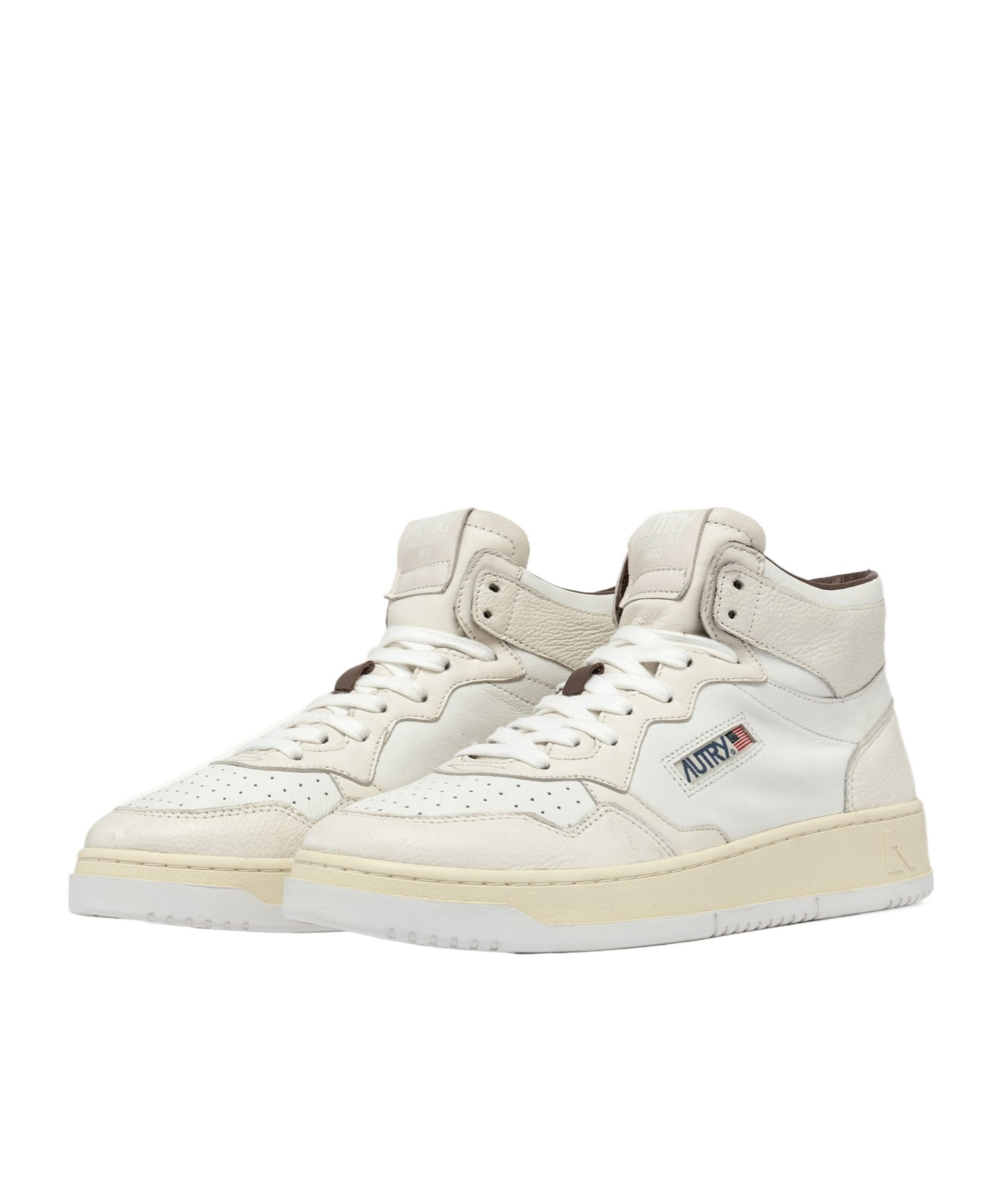 Shop Autry Lace-up High-top Casual Shoes In White