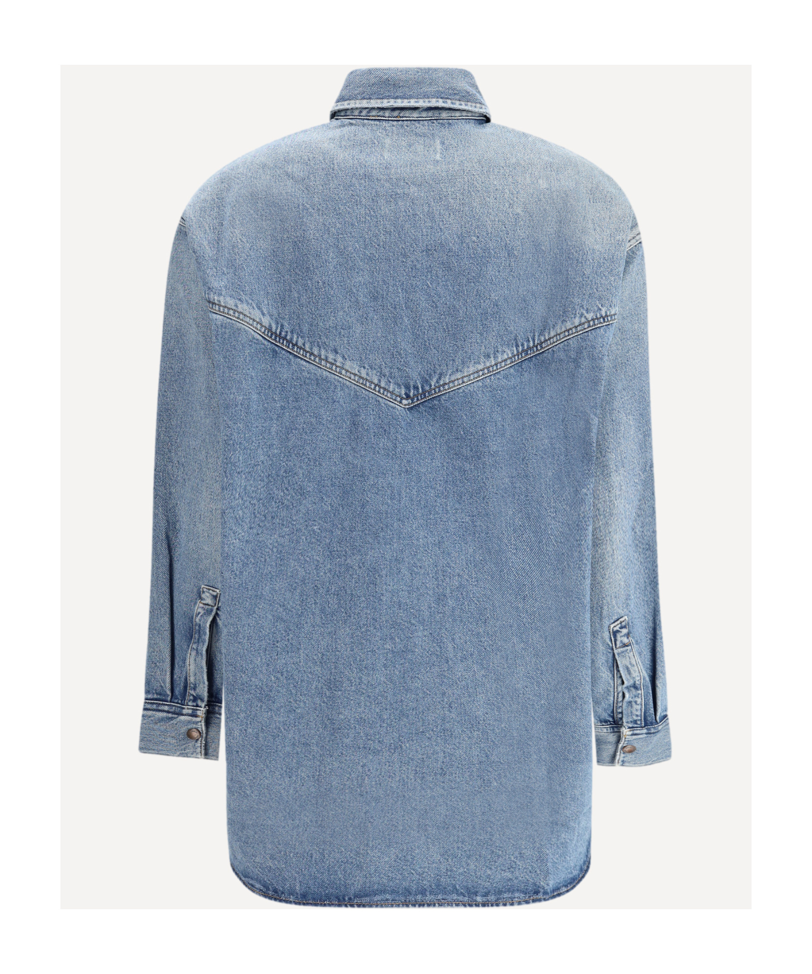 Agolde Long-sleeved Denim Shirt In Blue