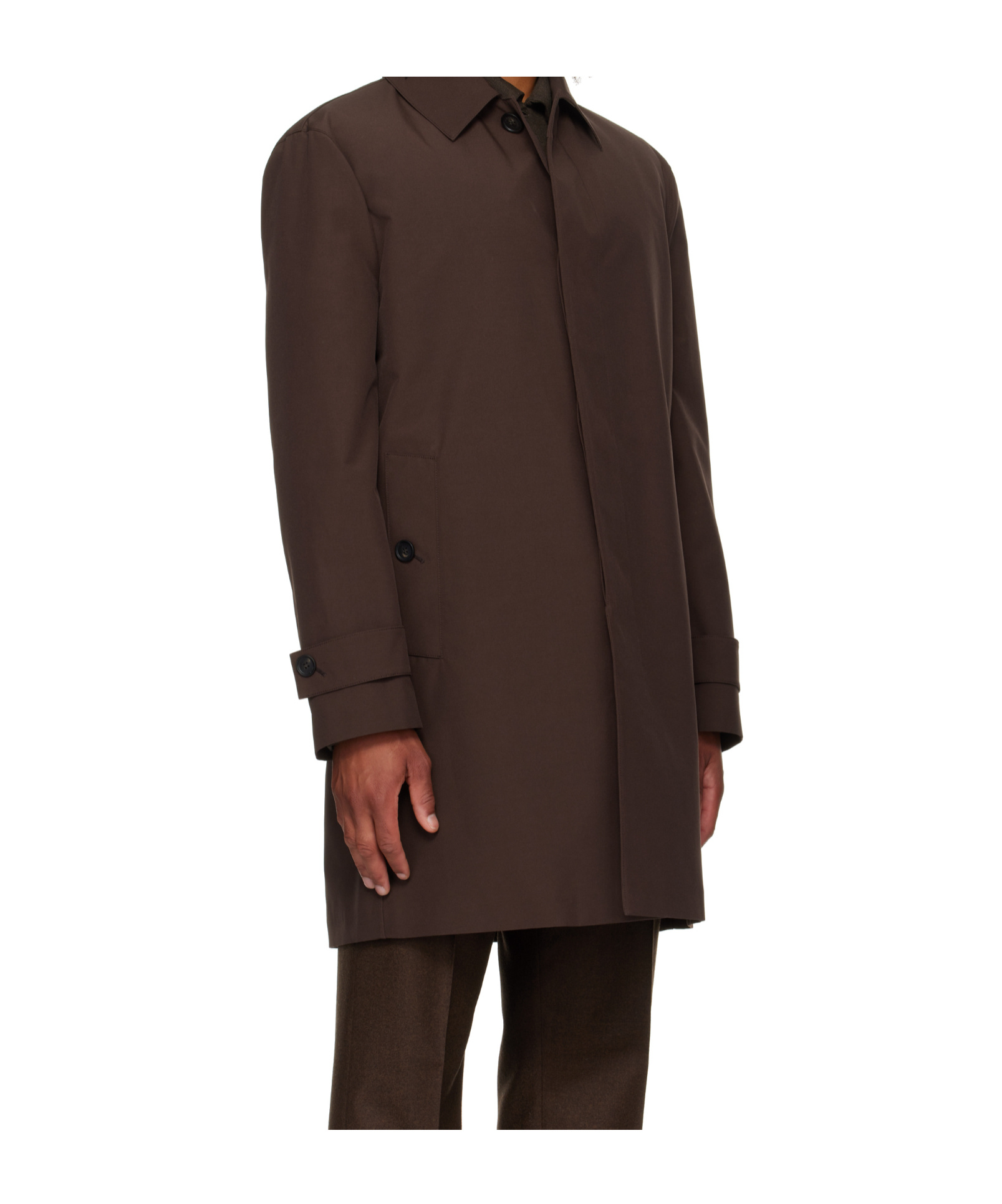 Ferragamo Long Sleeve Windbreaker In Brown