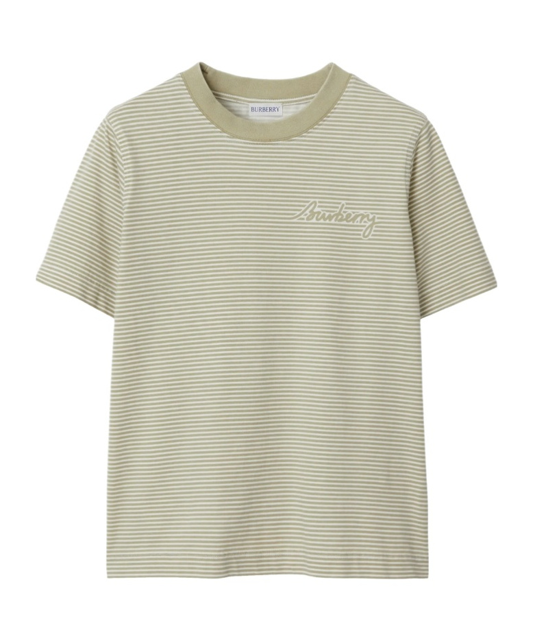 Burberry Striped T-shirt In Green