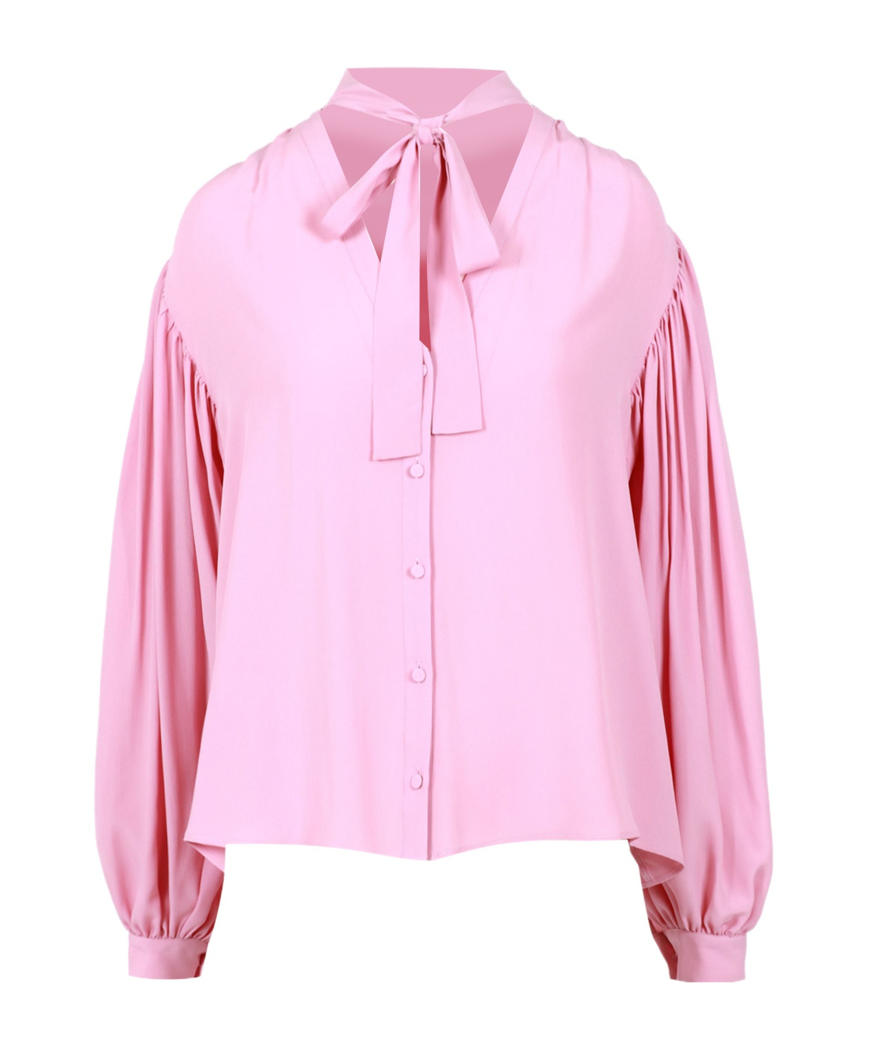 Msgm Long-sleeved Blouse In Pink