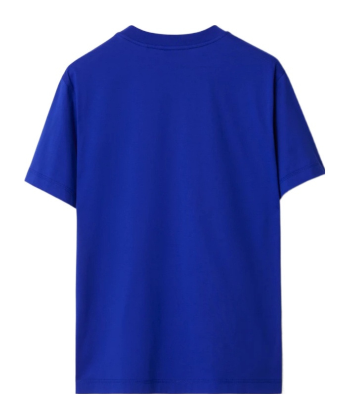 Burberry Edk Embroidered Cotton T-shirt In Blue