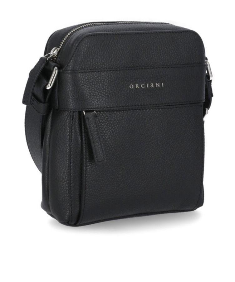 Orciani Zipper Shoulder Bag In Black