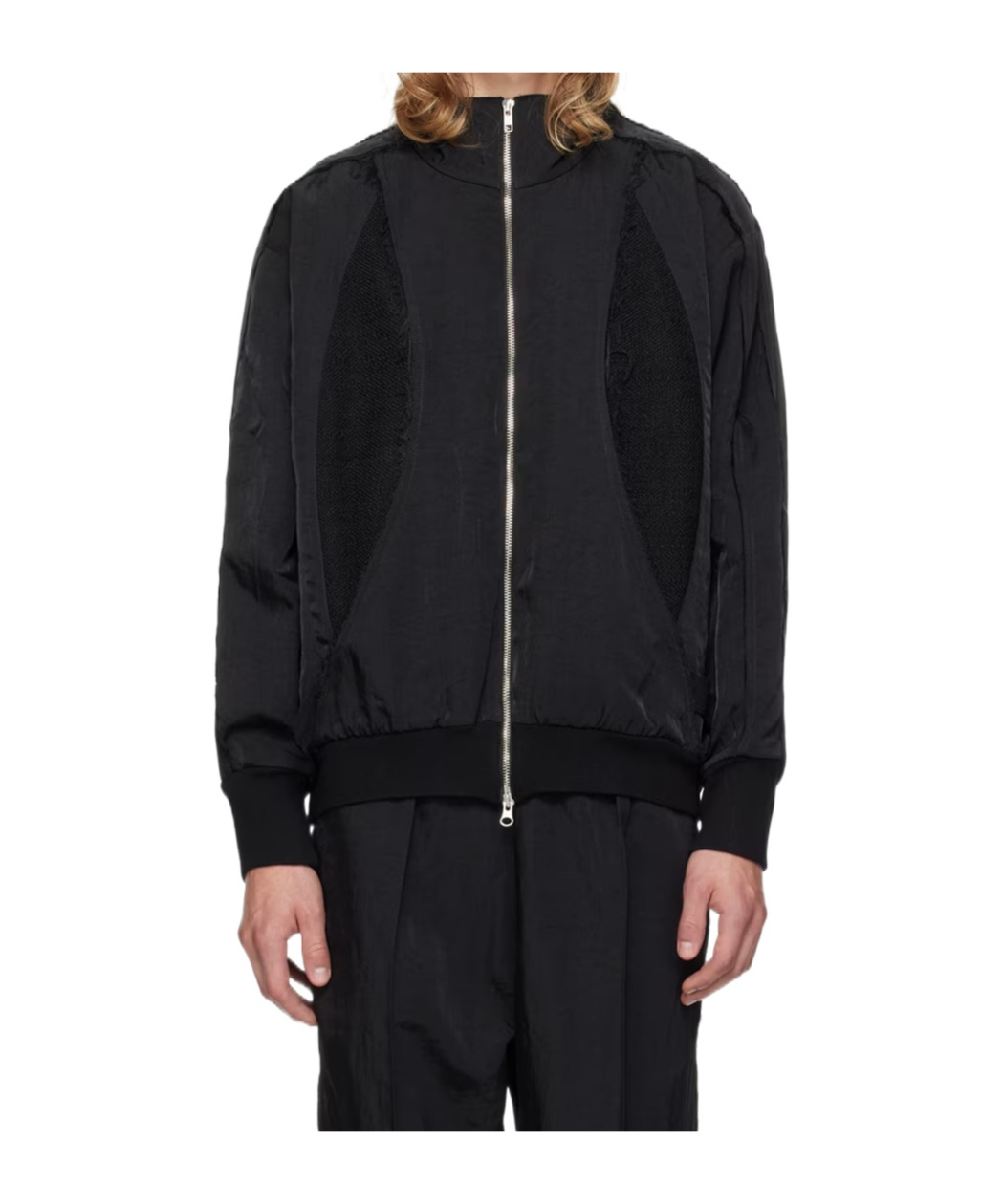 Song For The Mute Zippered Long Sleeve Casual Jacket In Black