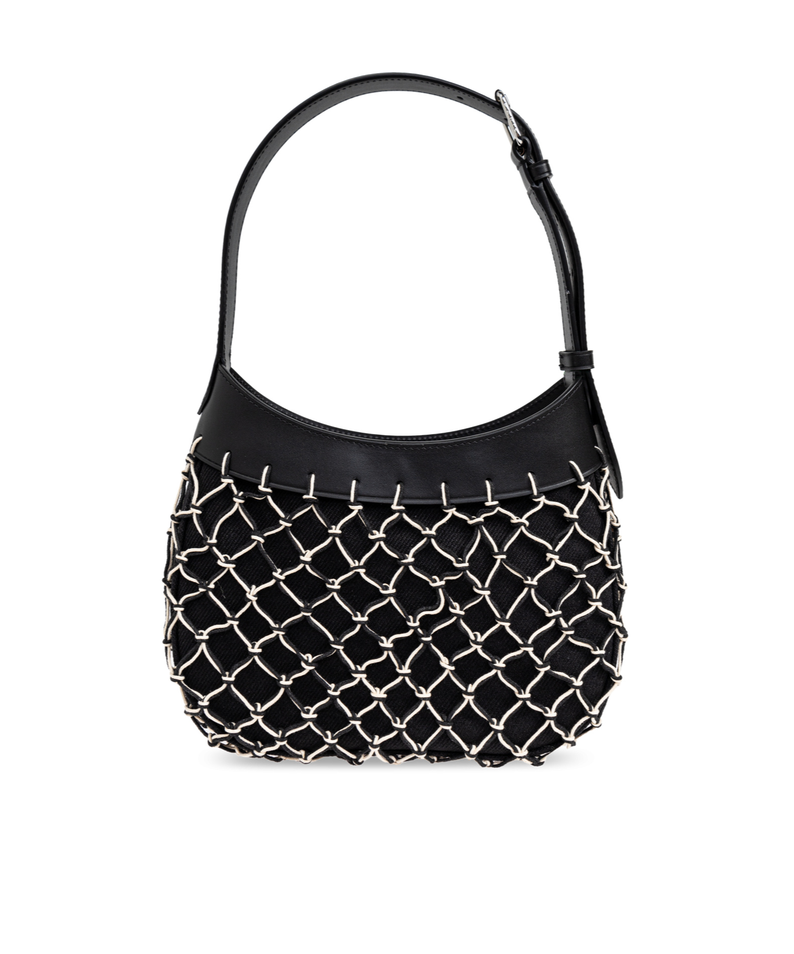 KENZO KENZO LOGO PATCH NET-OVERLAY HANDBAG