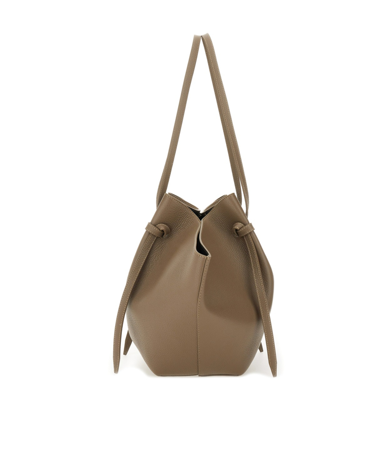 Yuzefi Textured Finish Tote Bag With Double Handles In Brown