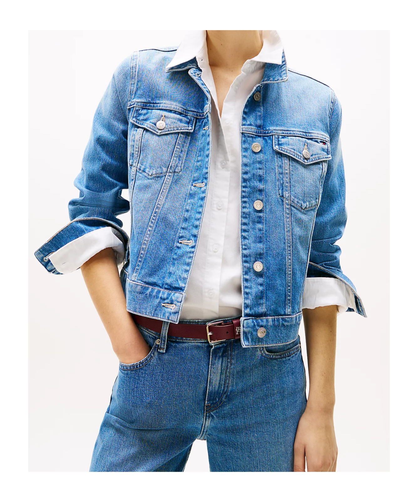 Tommy Hilfiger Slim Fit Jacket With Pockets In Blue