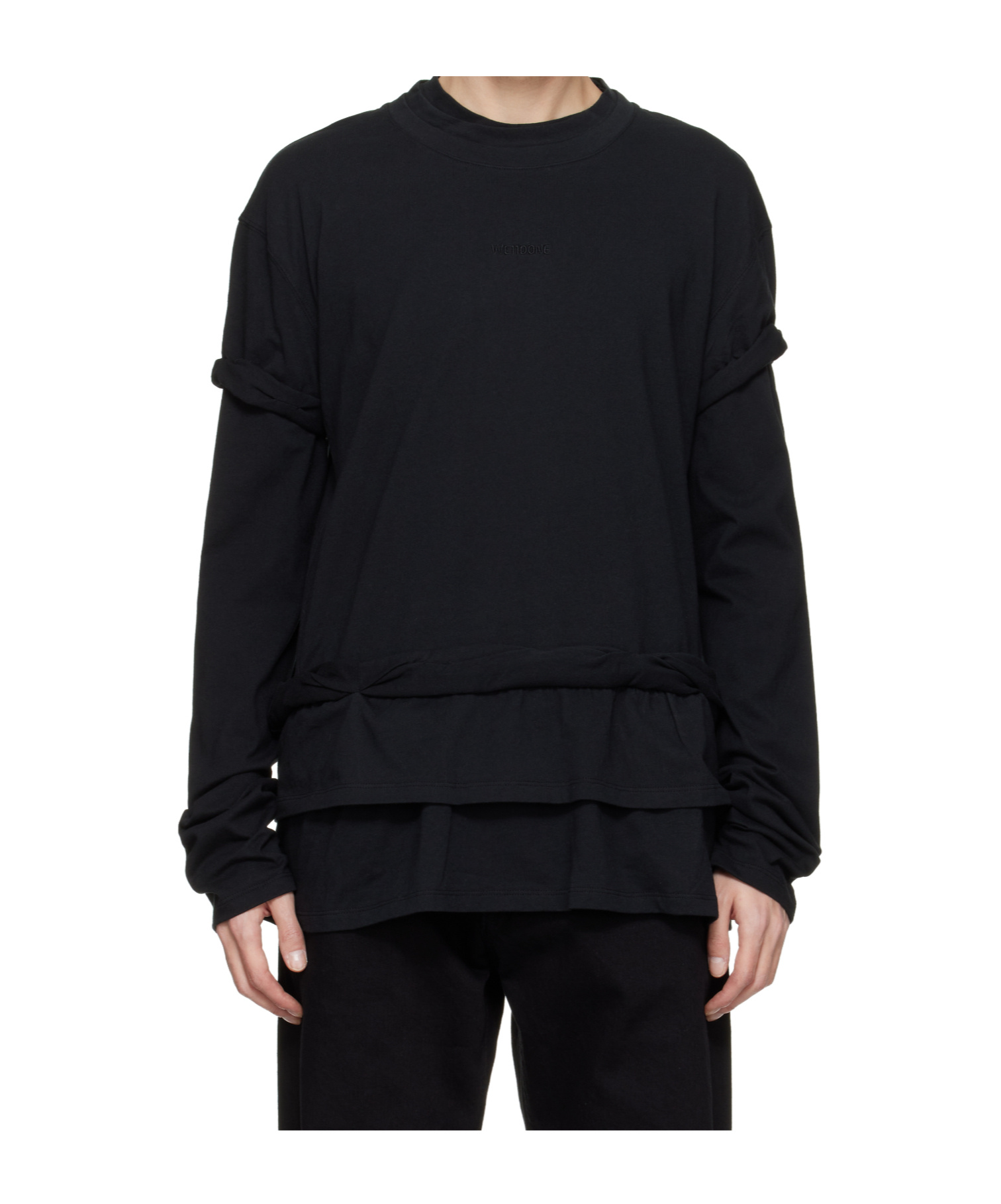 We11 Done Three-layer Design T-shirt In Black